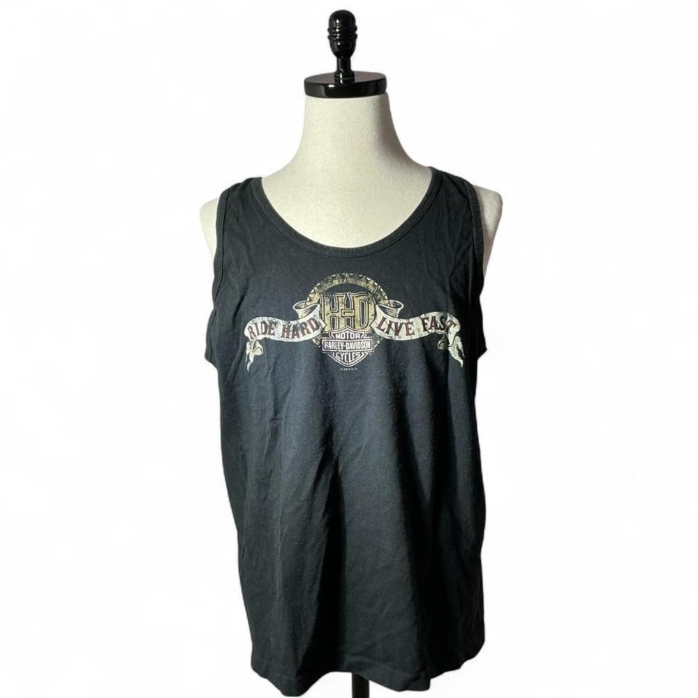 Harley Davidson "Ride Hard Live Fast" Graphic Tank Top Simi Valley Motor Cycles